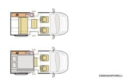 NOLEGGIO CAMPER PURO VAN POPUP WEBASTO 5 LETTO 4 VIAGGIO 499 cm pieno