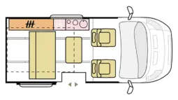 NOLEGGIO CAMPER PURO VAN POPUP WEBASTO 5 LETTO 4 VIAGGIO 499 cm pieno