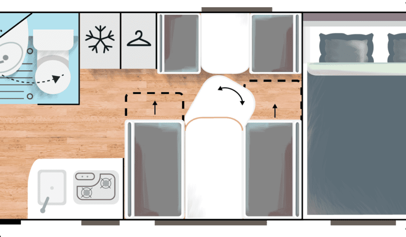 NOLEGGIO MANSARDATO 7 POSTI COMPATTO 696 CM pieno